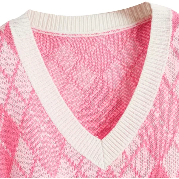 SweatyRocks Women's Sleeveless V Neck Knit Sweater Vest Skull Print Crop Tank Top