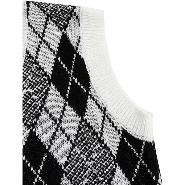 SweatyRocks Women's Sleeveless V Neck Knit Sweater Vest Skull Print Crop Tank Top