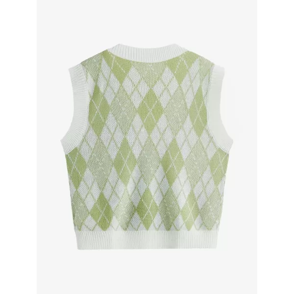 SweatyRocks Women's Sleeveless V Neck Knit Sweater Vest Skull Print Crop Tank Top