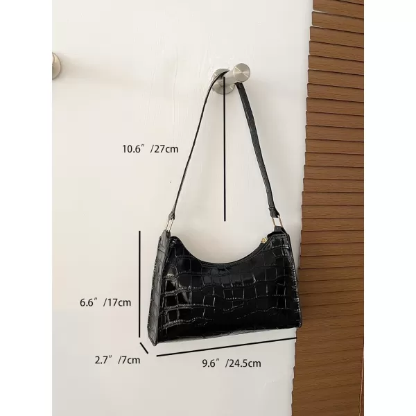 SweatyRocks Women's Small Crocodile Print Shoulder Bag Leather Clutch Purse Handbag with Zipper Closure