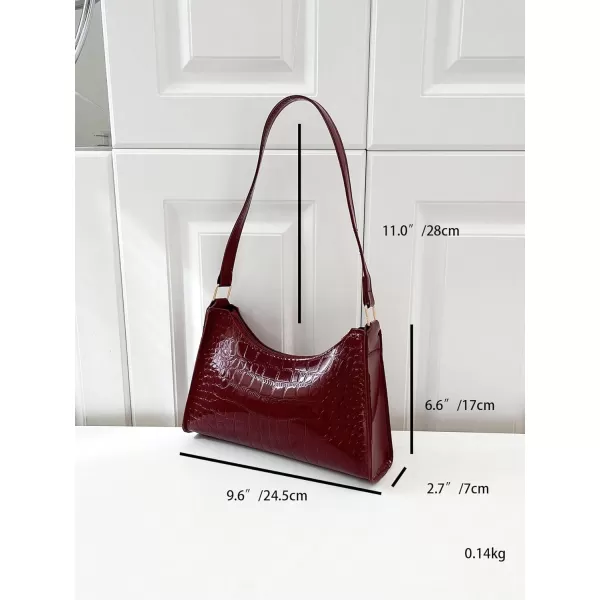 SweatyRocks Women's Small Crocodile Print Shoulder Bag Leather Clutch Purse Handbag with Zipper Closure