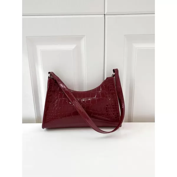 SweatyRocks Women's Small Crocodile Print Shoulder Bag Leather Clutch Purse Handbag with Zipper Closure