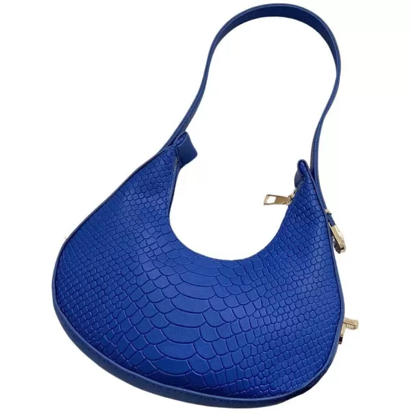 SweatyRocks Women's Snakeskin Embossed Hobo Bag Adjustable Strap Shoulder Handbag Solid Clutch Purse Round Bags