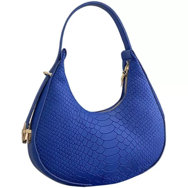 SweatyRocks Women's Snakeskin Embossed Hobo Bag Adjustable Strap Shoulder Handbag Solid Clutch Purse Round Bags