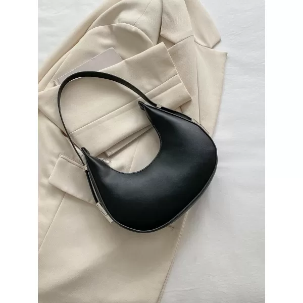 SweatyRocks Women's Snakeskin Embossed Hobo Bag Adjustable Strap Shoulder Handbag Solid Clutch Purse Round Bags