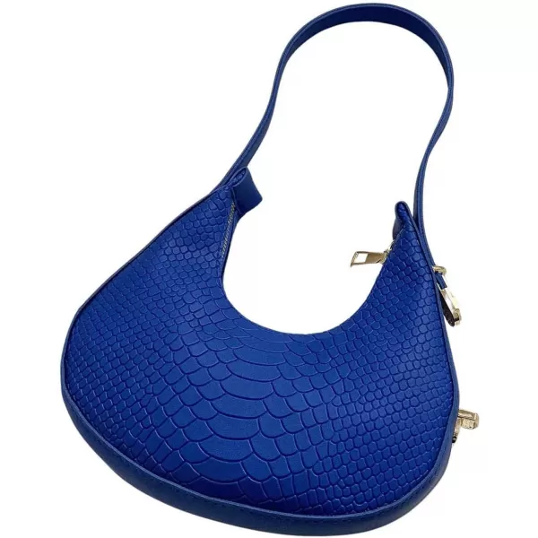 SweatyRocks Women's Snakeskin Embossed Hobo Bag Adjustable Strap Shoulder Handbag Solid Clutch Purse Round Bags