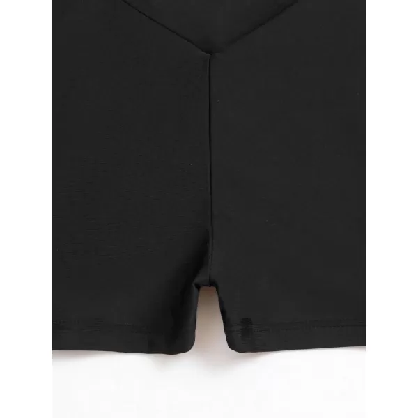 SweatyRocks Women's Solid High Waist Bikini Bottom Crossover High Cut Swimsuit Swim Shorts