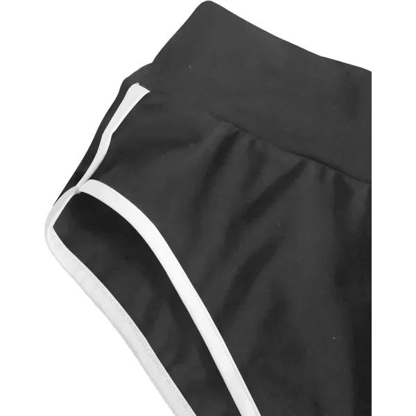 SweatyRocks Women's Sporty Elastic Waist Contrast Binding Booty Workout Biker Shorts