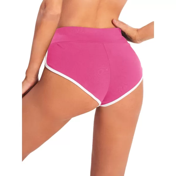 SweatyRocks Women's Sporty Elastic Waist Contrast Binding Booty Workout Biker Shorts