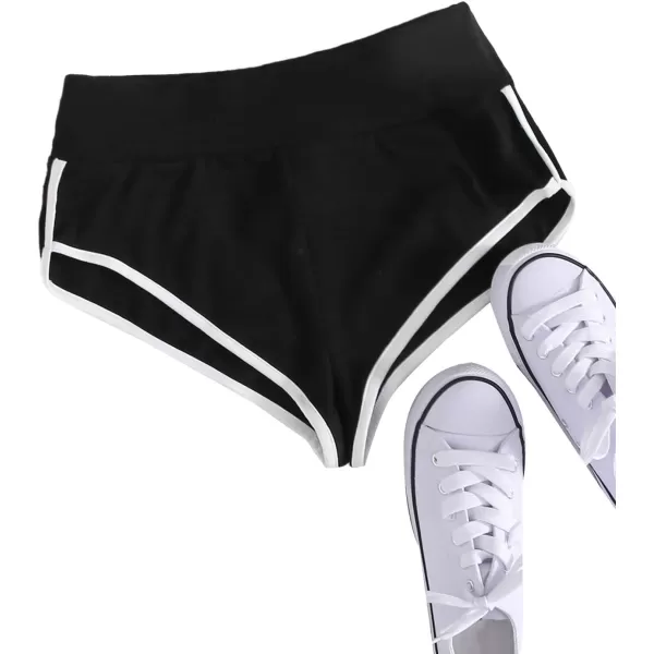 SweatyRocks Women's Sporty Elastic Waist Contrast Binding Booty Workout Biker Shorts