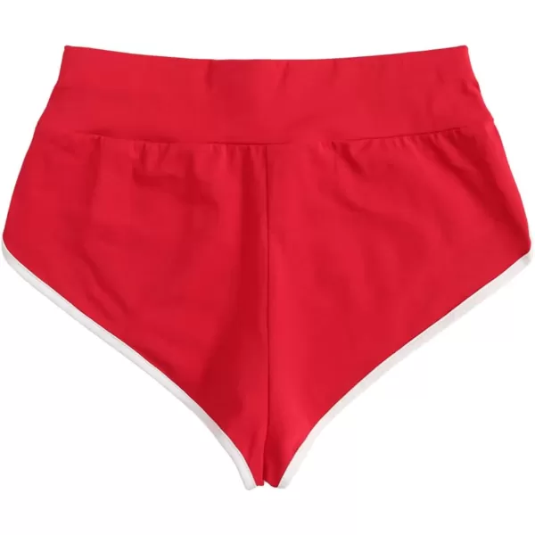 SweatyRocks Women's Sporty Elastic Waist Contrast Binding Booty Workout Biker Shorts
