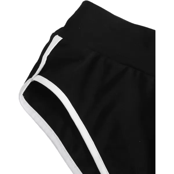 SweatyRocks Women's Sporty Elastic Waist Contrast Binding Booty Workout Biker Shorts