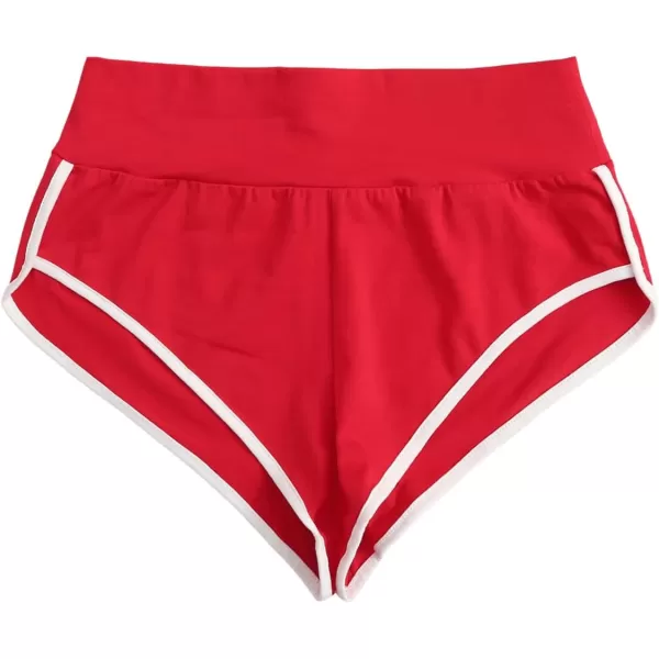 SweatyRocks Women's Sporty Elastic Waist Contrast Binding Booty Workout Biker Shorts
