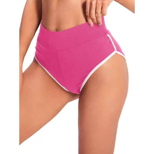 SweatyRocks Women's Sporty Elastic Waist Contrast Binding Booty Workout Biker Shorts
