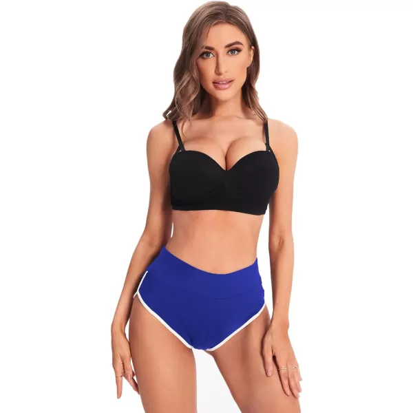 SweatyRocks Women's Sporty Elastic Waist Contrast Binding Booty Workout Biker Shorts