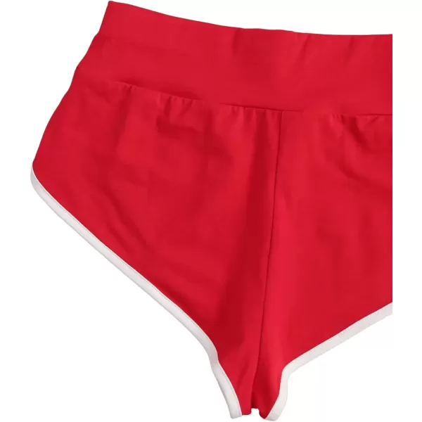 SweatyRocks Women's Sporty Elastic Waist Contrast Binding Booty Workout Biker Shorts
