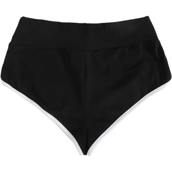 SweatyRocks Women's Sporty Elastic Waist Contrast Binding Booty Workout Biker Shorts