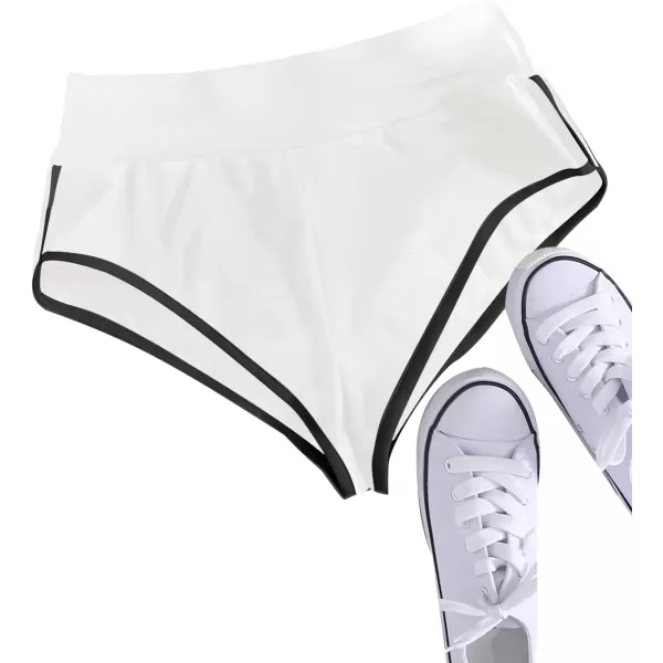 SweatyRocks Women's Sporty Elastic Waist Contrast Binding Booty Workout Biker Shorts