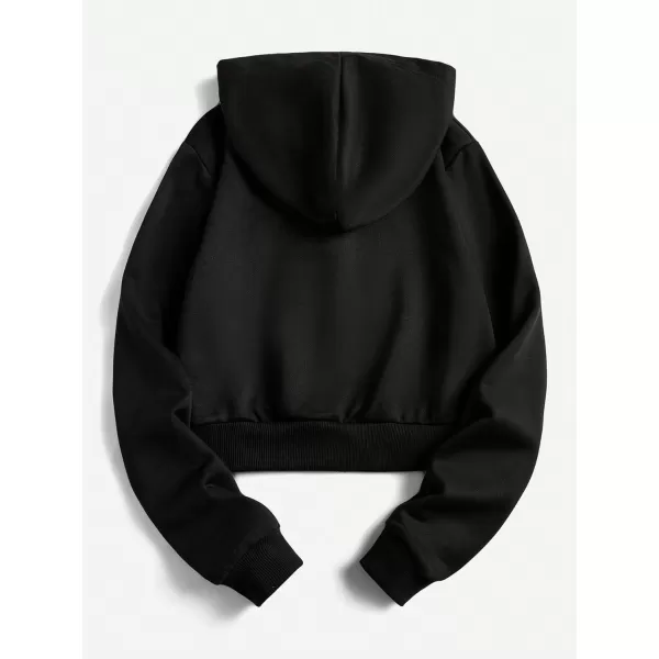 SweatyRocks Women's Star Print Zip Up Oversize Long Sleeve Casual Pocket Drawstring Hoodie