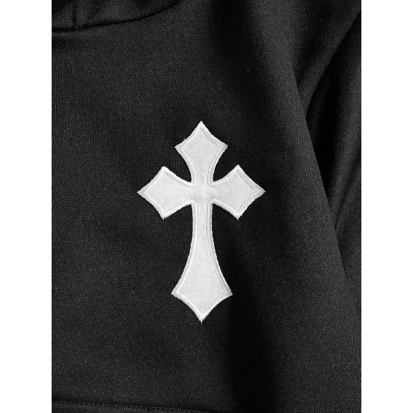 SweatyRocks Women's Star Print Zip Up Oversize Long Sleeve Casual Pocket Drawstring Hoodie
