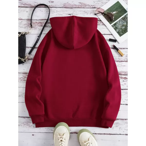 SweatyRocks Women's Star Print Zip Up Oversize Long Sleeve Casual Pocket Drawstring Hoodie