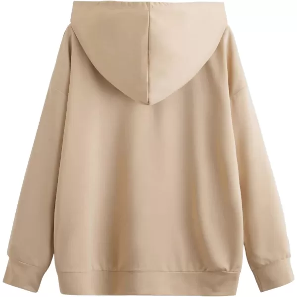 SweatyRocks Women's Star Print Zip Up Oversize Long Sleeve Casual Pocket Drawstring Hoodie