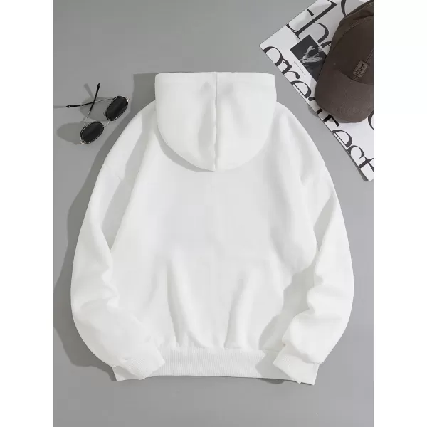 SweatyRocks Women's Star Print Zip Up Oversize Long Sleeve Casual Pocket Drawstring Hoodie