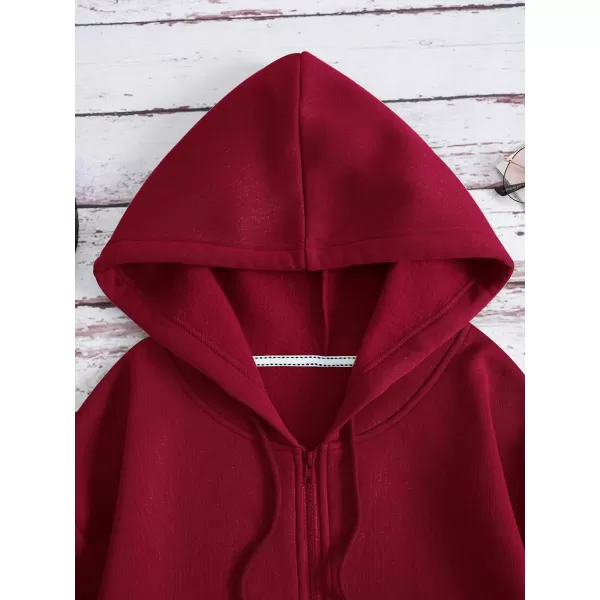 SweatyRocks Women's Star Print Zip Up Oversize Long Sleeve Casual Pocket Drawstring Hoodie