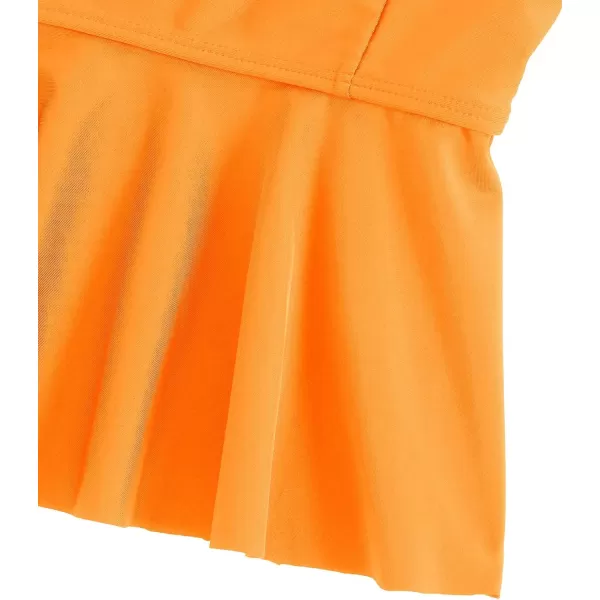 SweatyRocks Women's Strapless Bandeau Tube Ruffle Hem Bikini Swimsuit Top