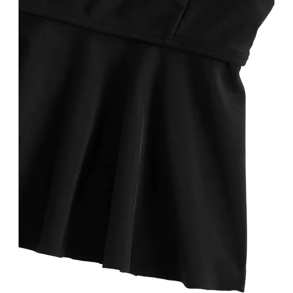 SweatyRocks Women's Strapless Bandeau Tube Ruffle Hem Bikini Swimsuit Top