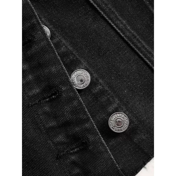 SweatyRocks Women's Strapless Button Down Slim Fit Denim Crop Tube Top with Flap Pocket