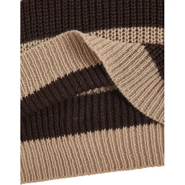 SweatyRocks Women's Striped Round Neck Drop Shoulder Crop Sweater Long Sleeve Knitted Top