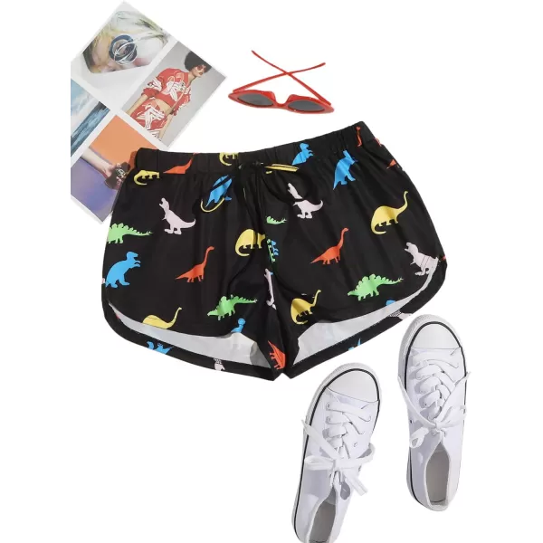 SweatyRocks Women's Summer Dolphin Running Workout Shorts Rainbow Stripe Short Pant