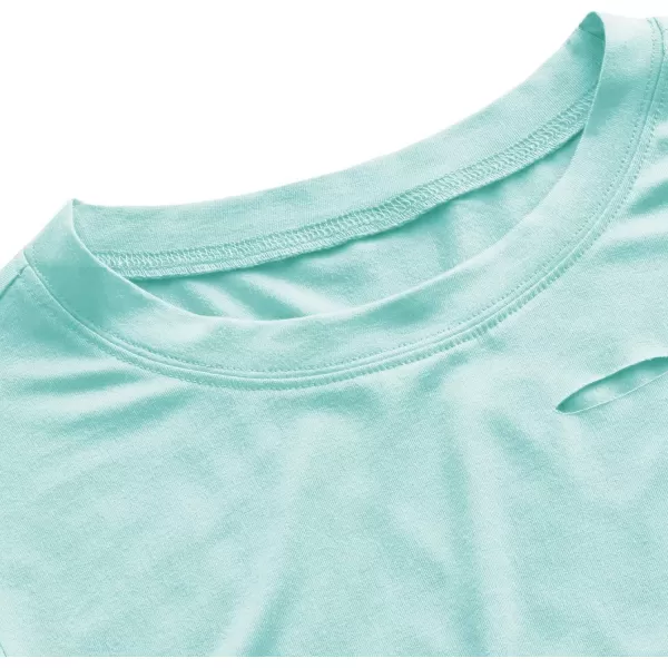 SweatyRocks Women's Summer Short Sleeve Tee Distressed Ripped Crop T-Shirt Tops