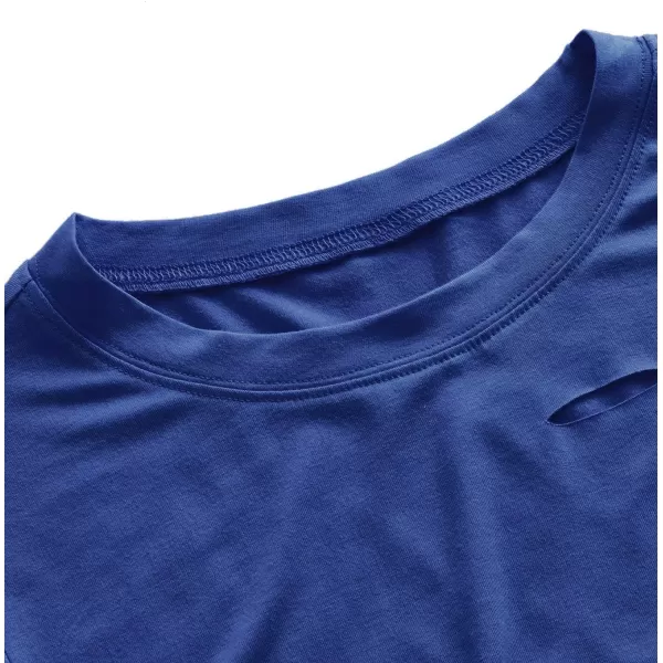 SweatyRocks Women's Summer Short Sleeve Tee Distressed Ripped Crop T-Shirt Tops