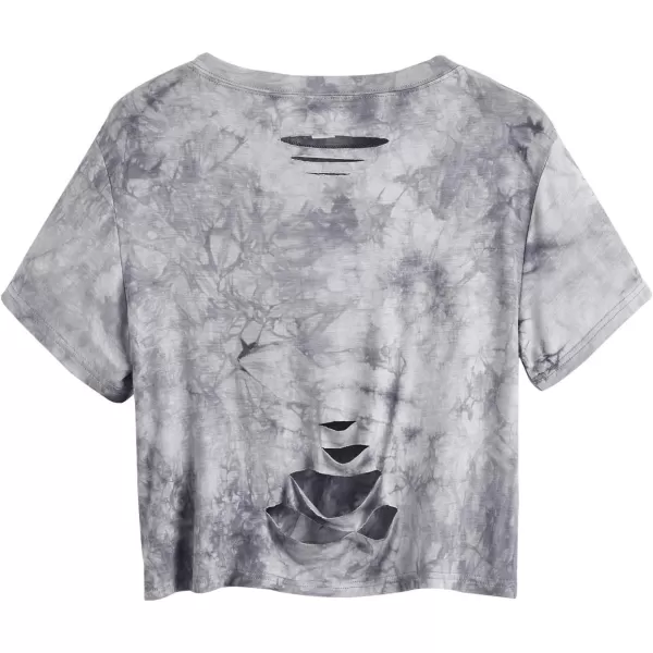 SweatyRocks Women's Summer Short Sleeve Tee Distressed Ripped Crop T-Shirt Tops