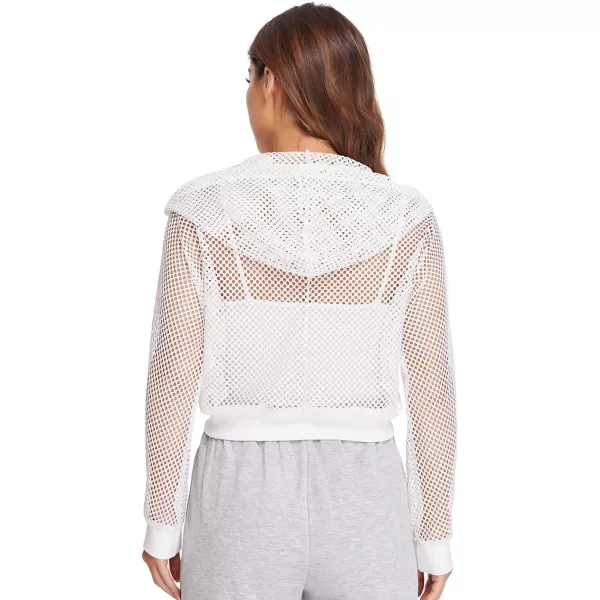 SweatyRocks Women's Summer Zip Up Light Weight Long Sleeve Mesh Bomber Jacket