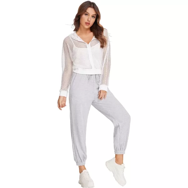 SweatyRocks Women's Summer Zip Up Light Weight Long Sleeve Mesh Bomber Jacket