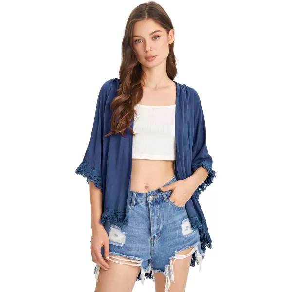 SweatyRocks Women's Tassel Kimono Fringe Cardigan Beachwear Cover up