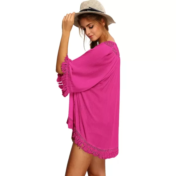 SweatyRocks Women's Tassel Kimono Fringe Cardigan Beachwear Cover up
