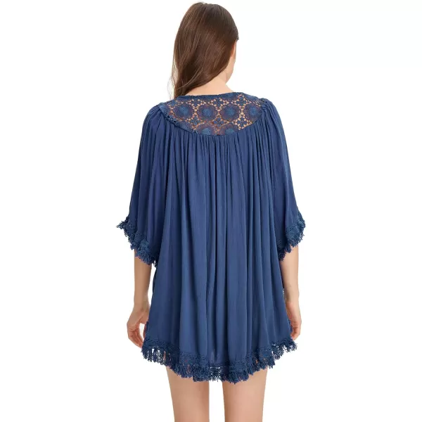 SweatyRocks Women's Tassel Kimono Fringe Cardigan Beachwear Cover up