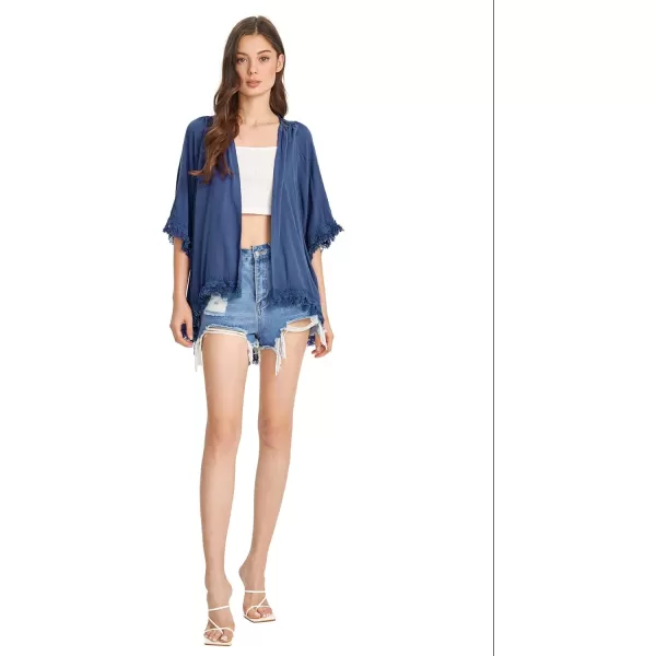 SweatyRocks Women's Tassel Kimono Fringe Cardigan Beachwear Cover up