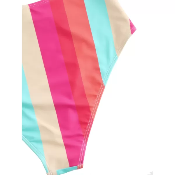 SweatyRocks Women's Two Pieces Swimsuit Solid Color Tie Side Top High Waisted Bikini Set