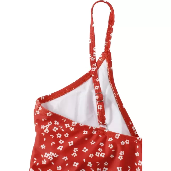 SweatyRocks Women's Two Pieces Swimsuit Solid Color Tie Side Top High Waisted Bikini Set