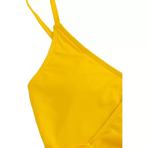 SweatyRocks Women's Two Pieces Swimsuit Solid Color Tie Side Top High Waisted Bikini Set