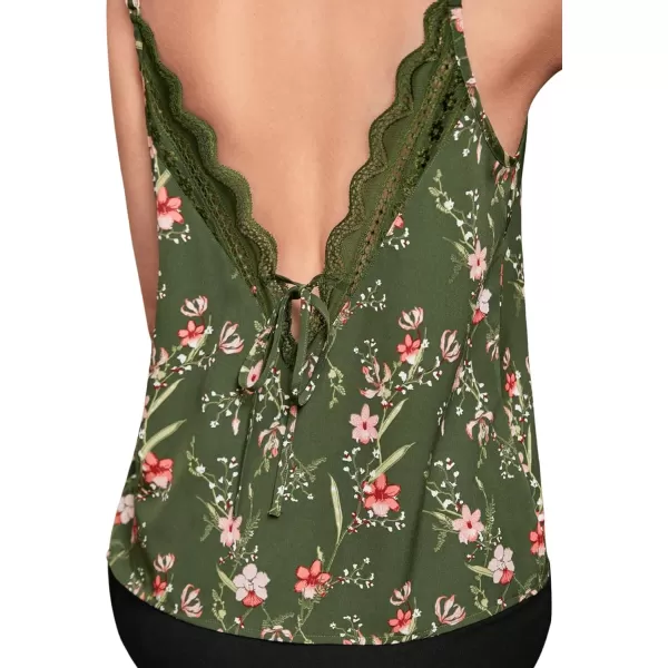 SweatyRocks Women's V Neck Floral Print Cami Tank Top Sleeveless Blouse Shirt