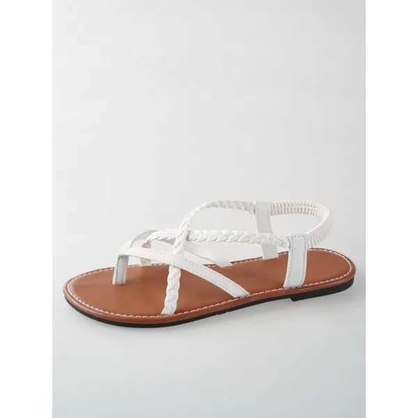 SweatyRocks Women's Vacation Thong Sandals Braid Strappy Beach Flat Sandals