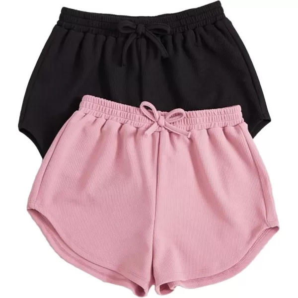 SweatyRocks Girl's 3 Pack Athletic Shorts Active Running Dolphin Shorts