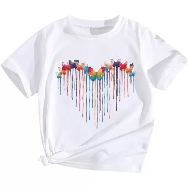 SweatyRocks Girl's Cute Short Sleeve Round Neck Graphic Tee Casual Pullover T Shirt