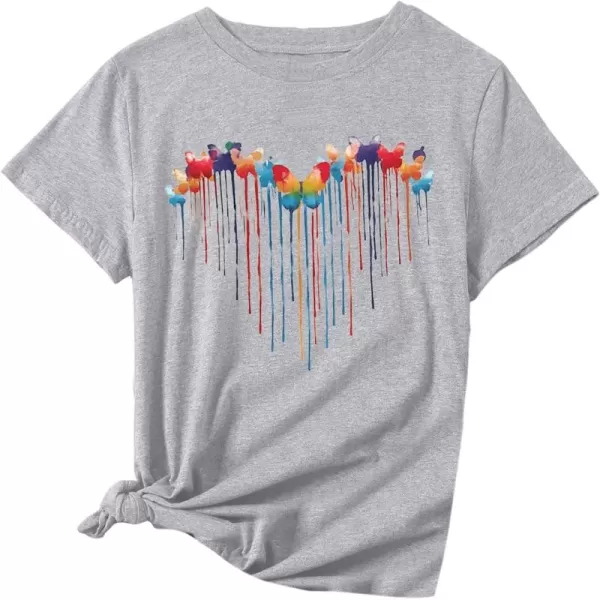 SweatyRocks Girl's Cute Short Sleeve Round Neck Graphic Tee Casual Pullover T Shirt
